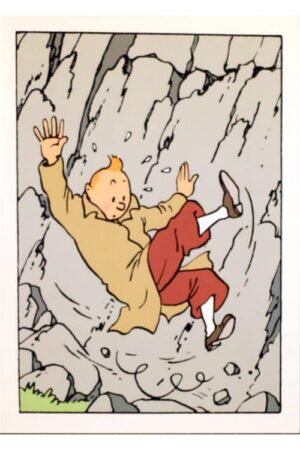 vykort med kuvert (dubbelt) tintin ramlar